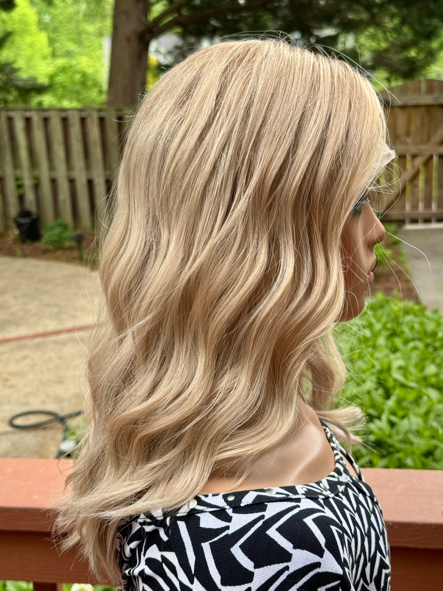#453 New Low Density Medical Cap Highest Quality Remy Human Hair Extra Thin French Drawn Silk Top and Low Density (M)18/19”