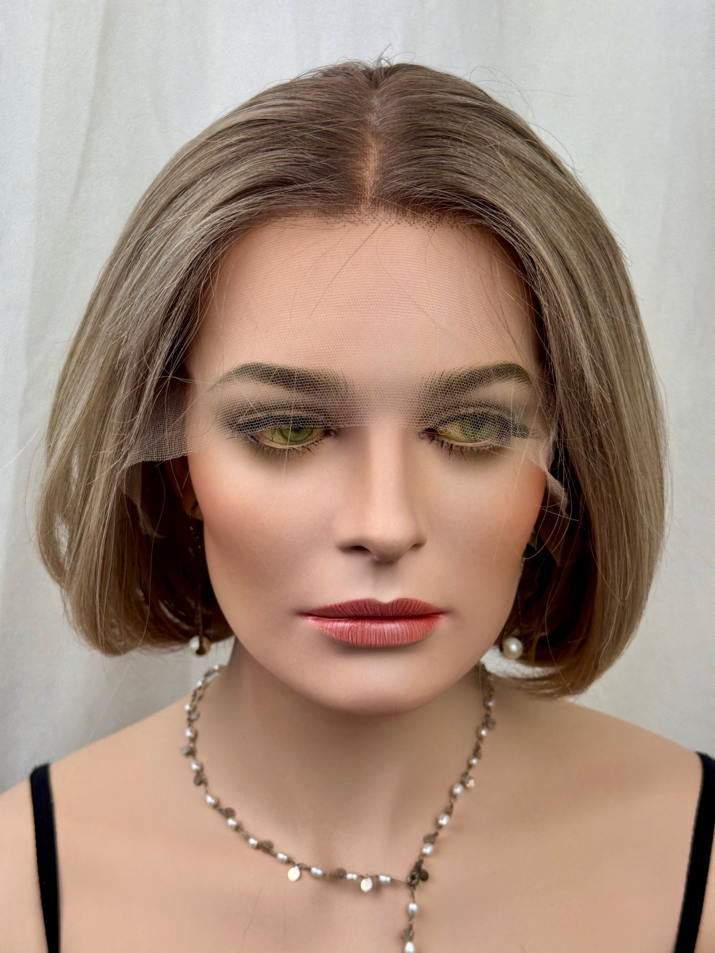 #515 Highest Quality Remy Human Hair Medical Cap Lace Top wig (S) 13”