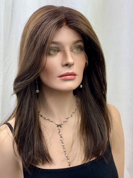 #483 **FINAL SALE ** Highest Quality Remy Human Hair Lace Top Wig (M) 21”
