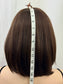 #497Highest Quality Remy Human Hair Medical Cap Silk Top Lace Front Wig with extra light density and very thin, light silk top with lace front(S) 14”