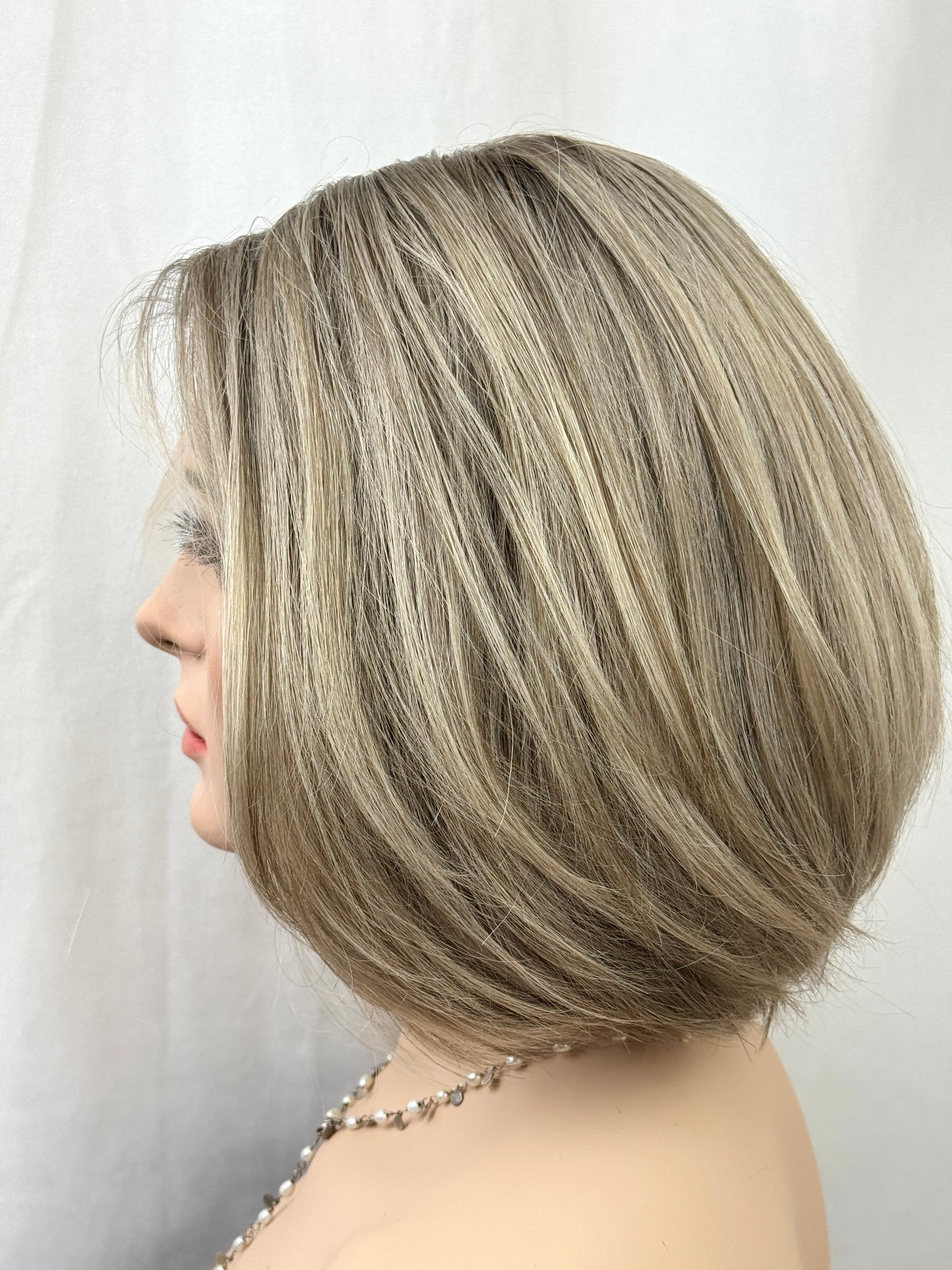 #515 Highest Quality Remy Human Hair Medical Cap Lace Top wig (S) 13”