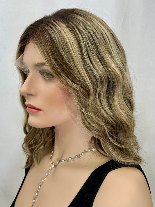 #330 Highest Quality Remy Human Hair Lace Top  Kosher Wig (M) 16”