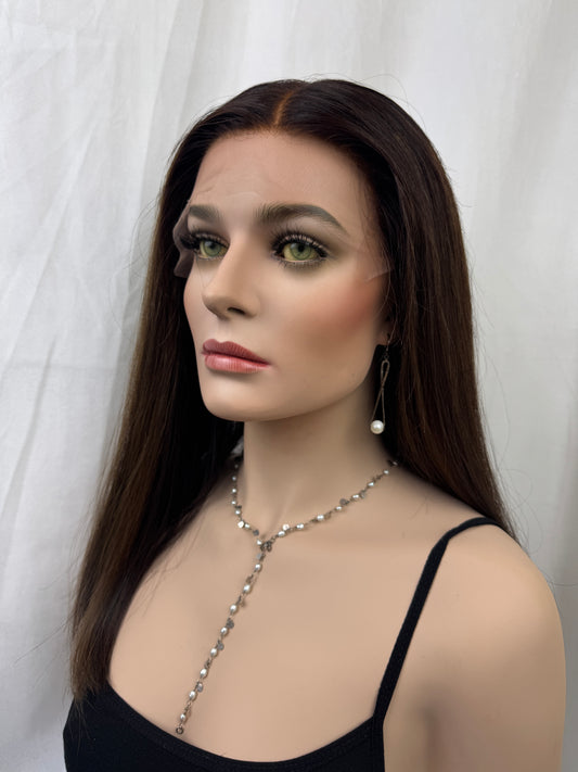 #460 **FINAL SALE** Highest Quality Remy Human Hair Lace Top Kosher Wig (S/M) 19”