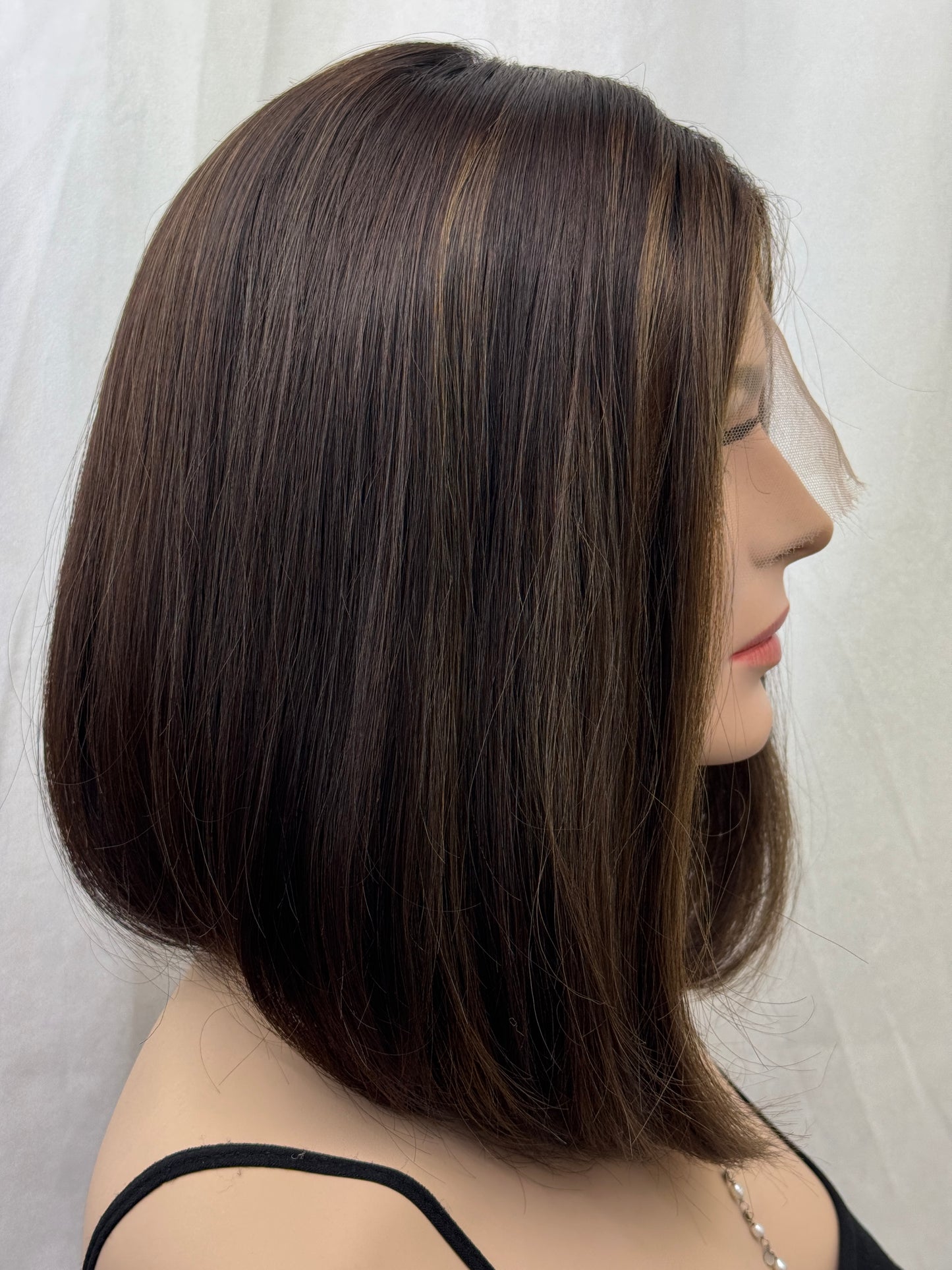 #480 Highest Quality Remy Human Hair Silk Top with Lace Front kosher Wig (S) 14”
