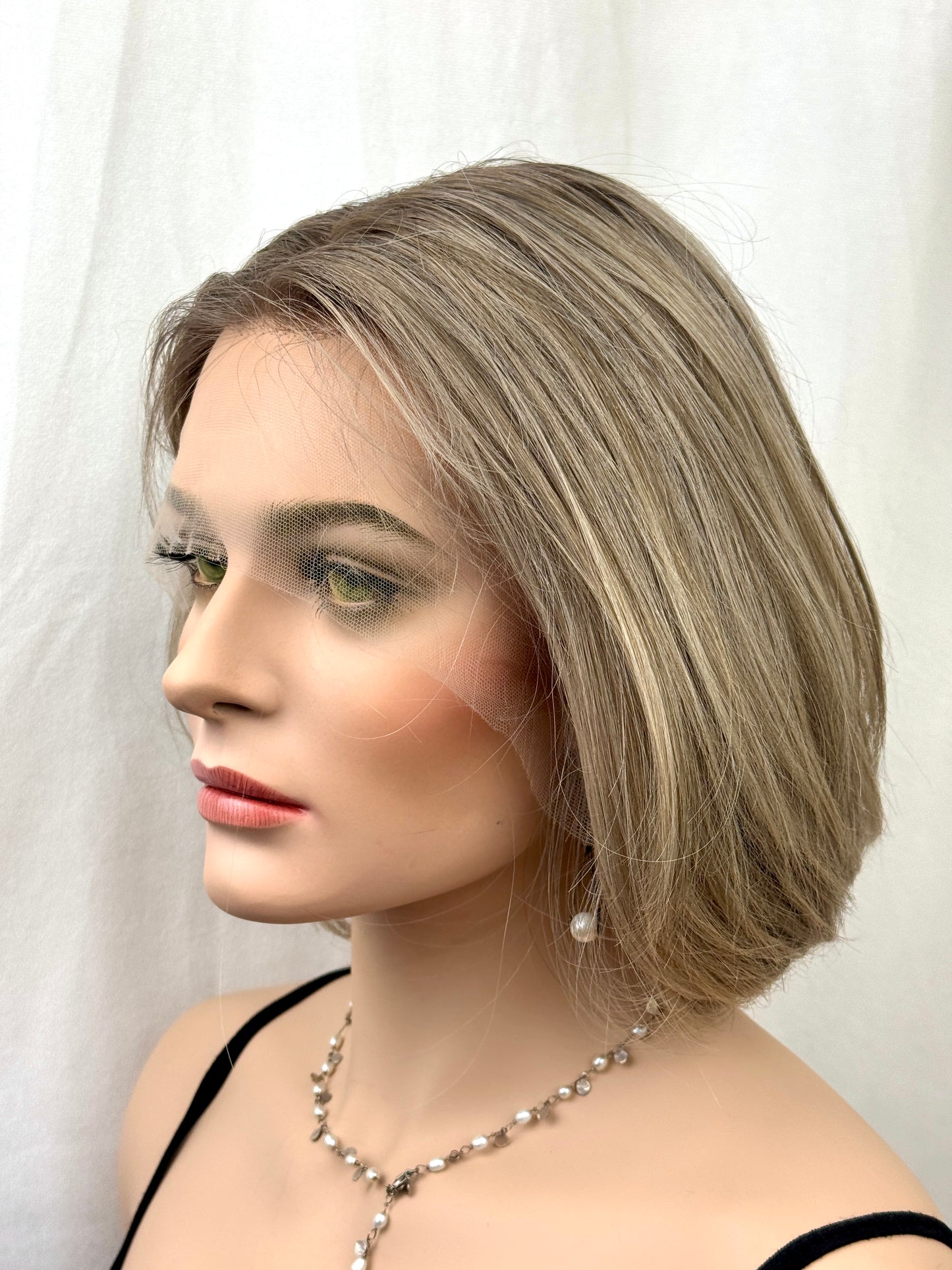 #515 Highest Quality Remy Human Hair Medical Cap Lace Top wig (S) 13”