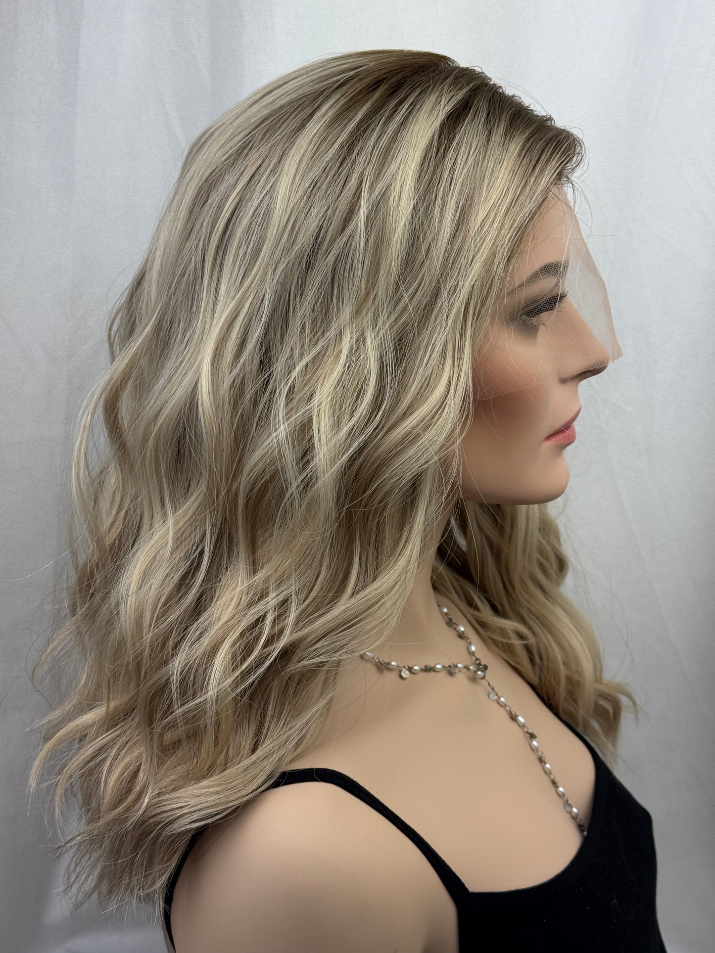 #493 Highest Quality Remy Human Hair Silk Top Lace Front Medical Cap Wig (S) 20”