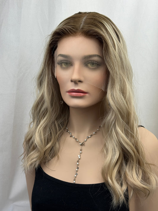 #493 Highest Quality Remy Human Hair Silk Top Lace Front Medical Cap Wig (S) 20”