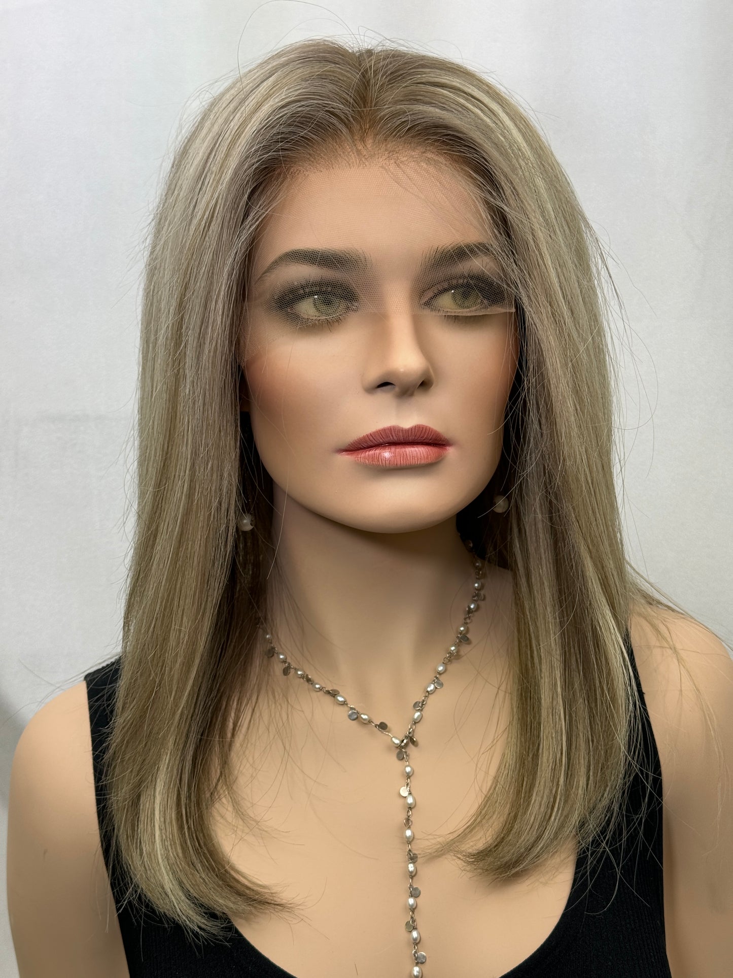 #336 High Quality Remy Human Hair Lace Top Wig (M)20”