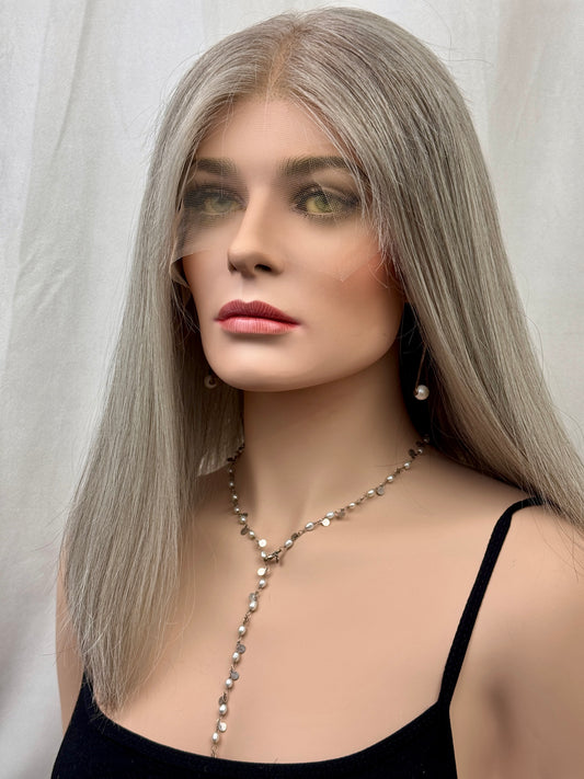 #463 Highest Quality Remy Human Hair Lace Top Kosher Wig (S)15”