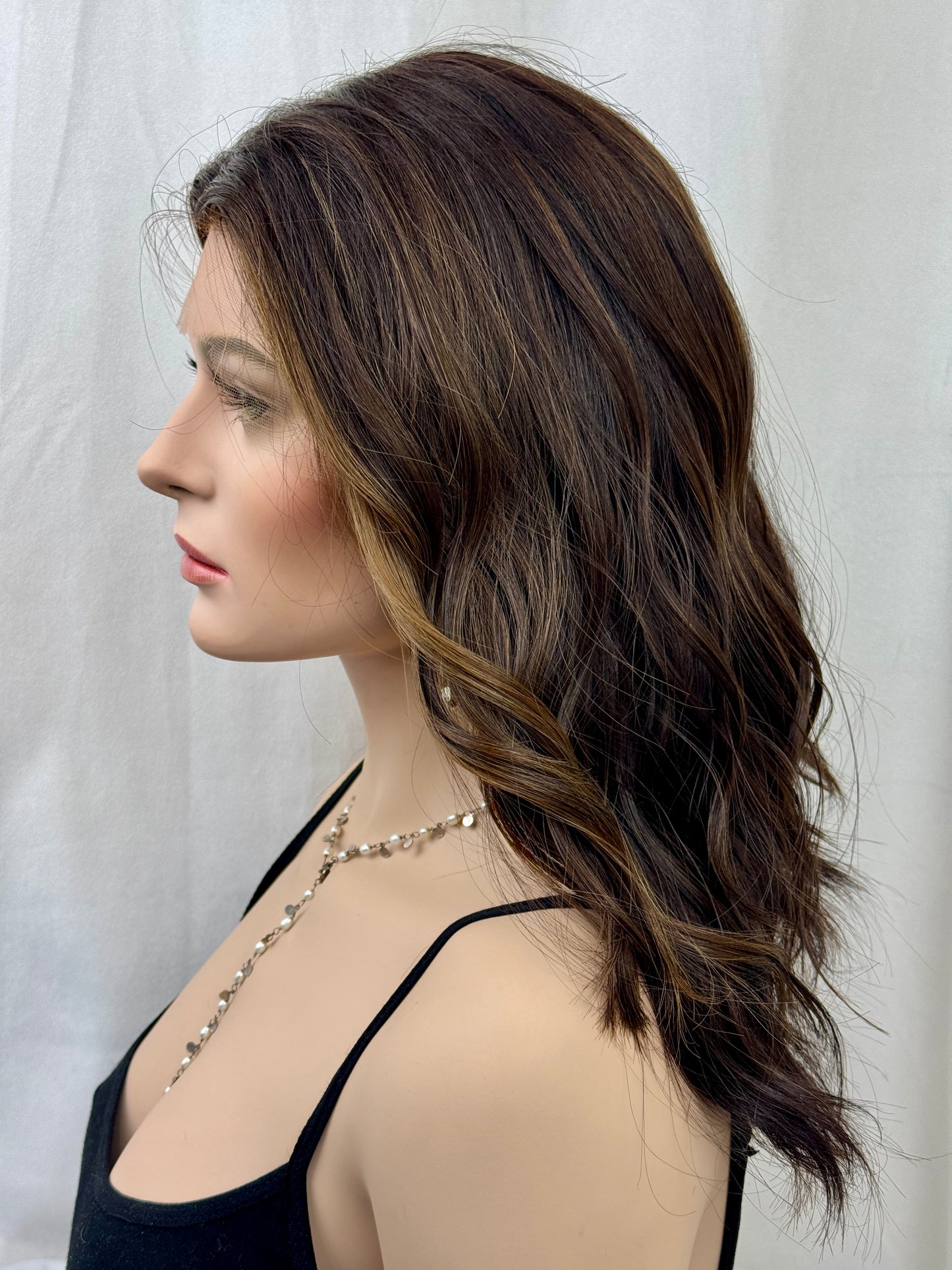 #514 Highest Quality Remy Human Hair Lace Top Kosher Wig (S/M) 19”