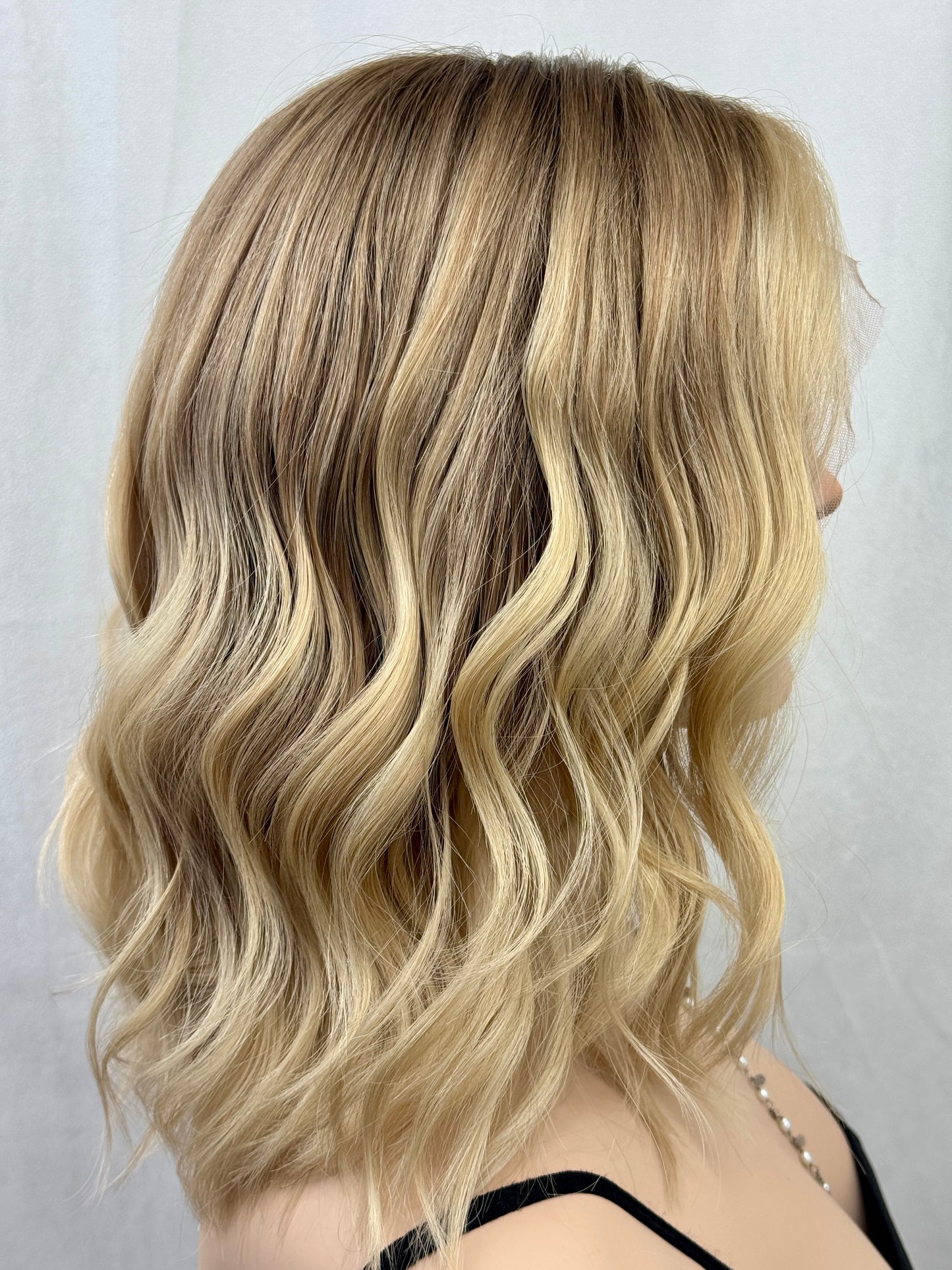 #543 Highest Quality Human Hair Lace Top Wig with silicone in nape (M)16“