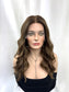 #560 Highest quality Remy Human Hair extra thin french drawn silk top with lace front (M)19”
