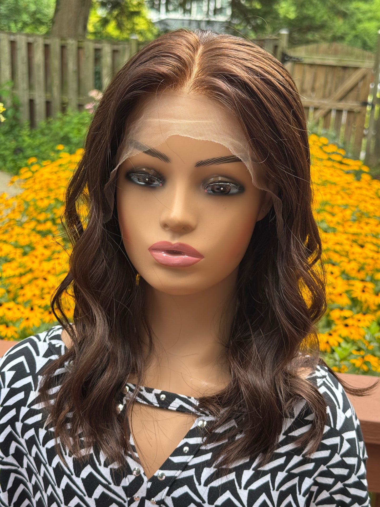 #554 Highest Quality Remy Human Hair Lace Top Wig (M)19“
