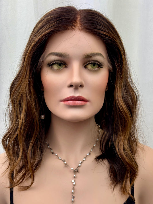 #487 **FINAL SALE ** Highest Quality Remy Human Hair Lace Top Wig (M) 17”