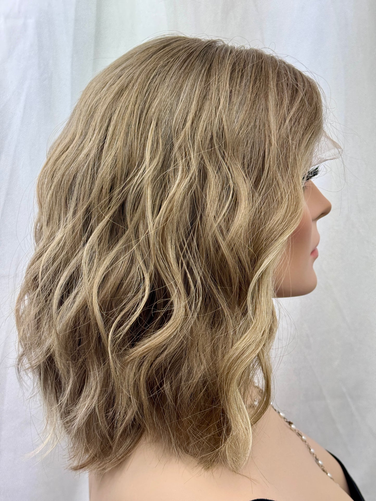 #484 Highest Quality Remy Human Hair Lace Top Kosher Wig (S) 15“