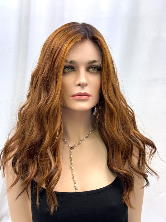 #451 Highest Quality Remy Human Hair Medical Cap, Silk Top with Lace Front Wig (M)20/21”