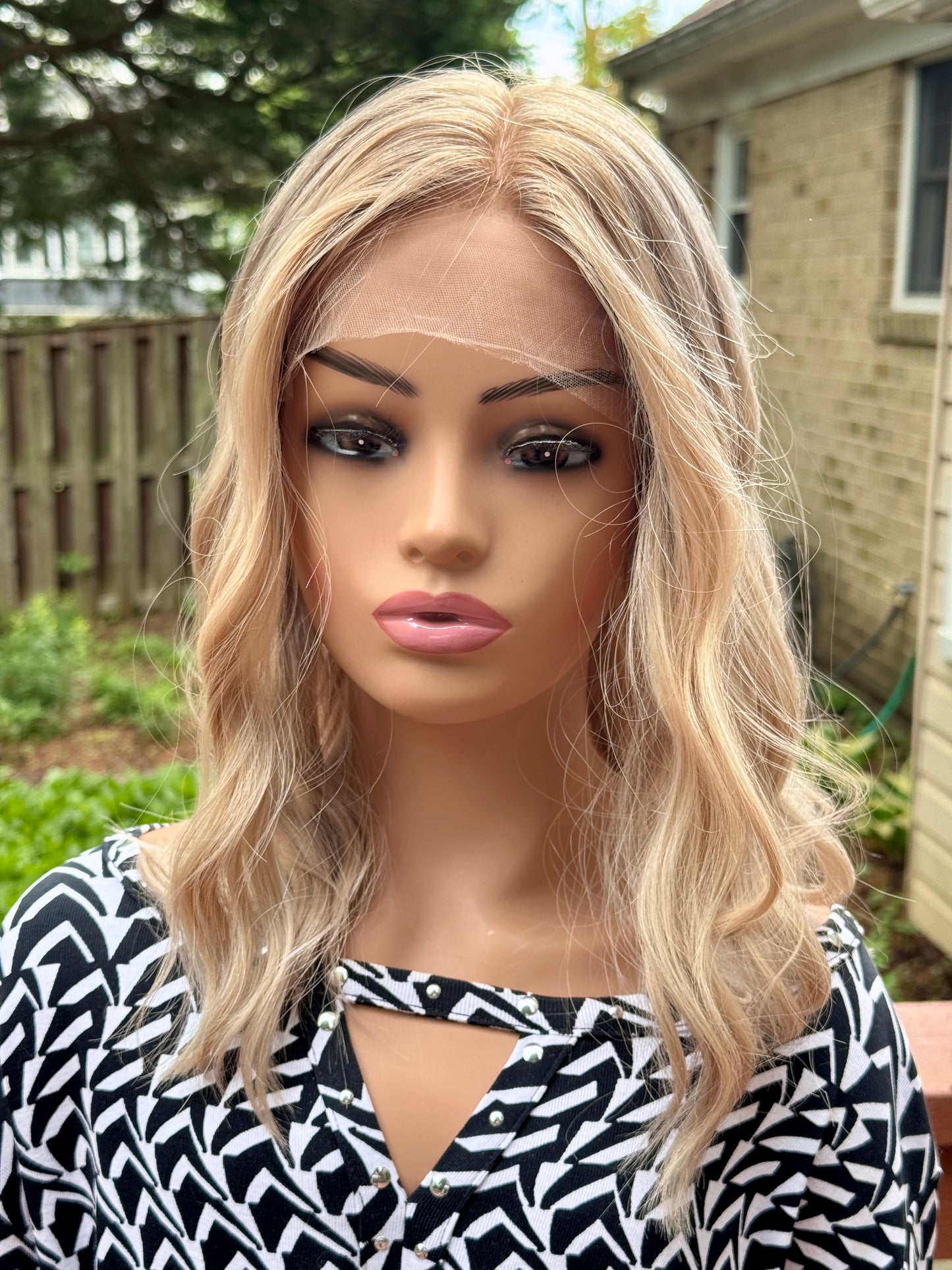 #453 New Low Density Medical Cap Highest Quality Remy Human Hair Extra Thin French Drawn Silk Top and Low Density (M)18/19”