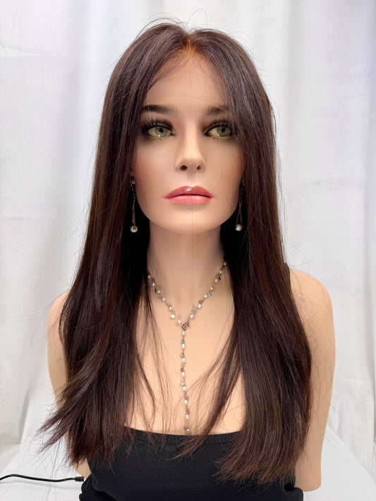 #413 Highest Quality Remy Human Hair low density lace top wig (S)24”