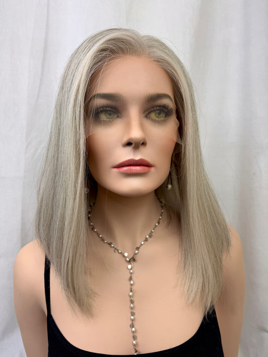 #462 Highest Quality Remy Human Hair Lace Top Kosher Wig (S) 15”