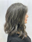 #291  **FINAL SALE** Dark Gray Highest Quality Remy Human Hair Lace Top Kosher Wig ~30% Gray Hair (S) 15/16”