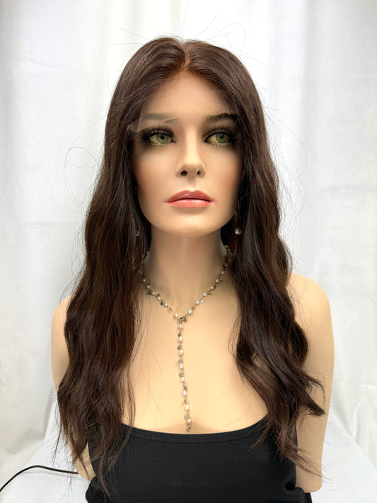 #411 Highest Quality  Remy Human Hair Lace Top Wig (XS)24”