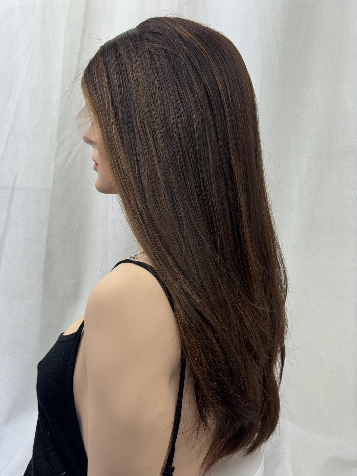 #465 Highest Quality Remy Human Hair Lace Top Wig with low density and European Texture (S)24”