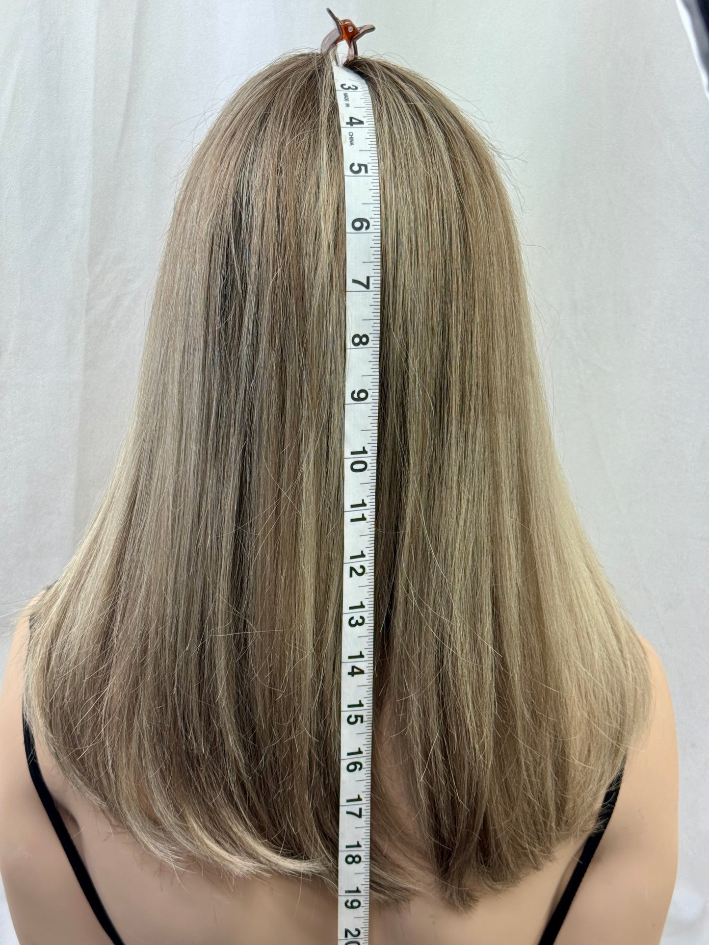 #502 Higjest Quality Remy Human Hair medical cap wig with French drawn silk top and lace front and extra light cap and density (S)18/19”