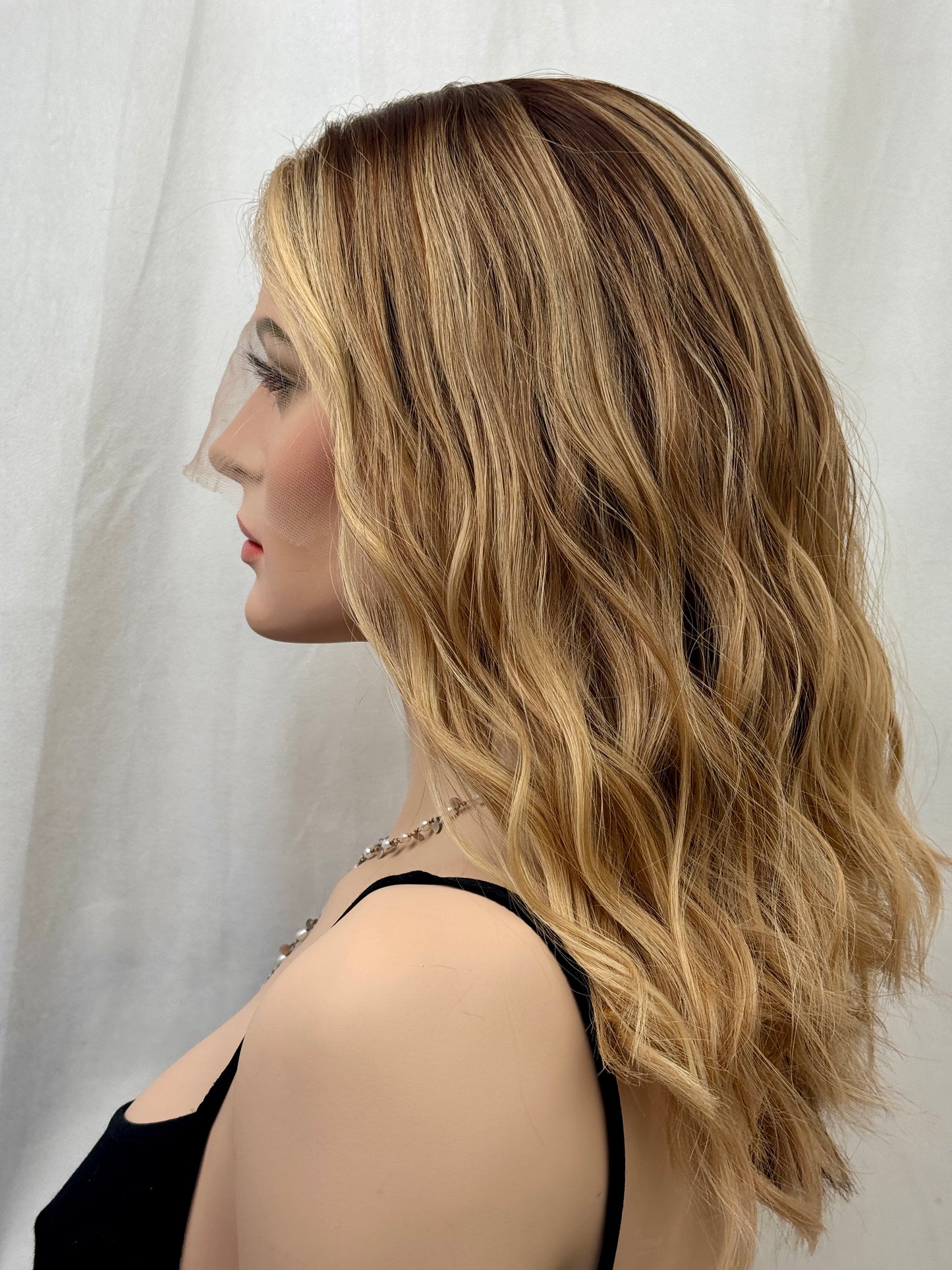 #461 Highest Quality Remy Human Hair Medical Cap French Drawn, extra thin Silk Top with Lace Front (M) 18/19”