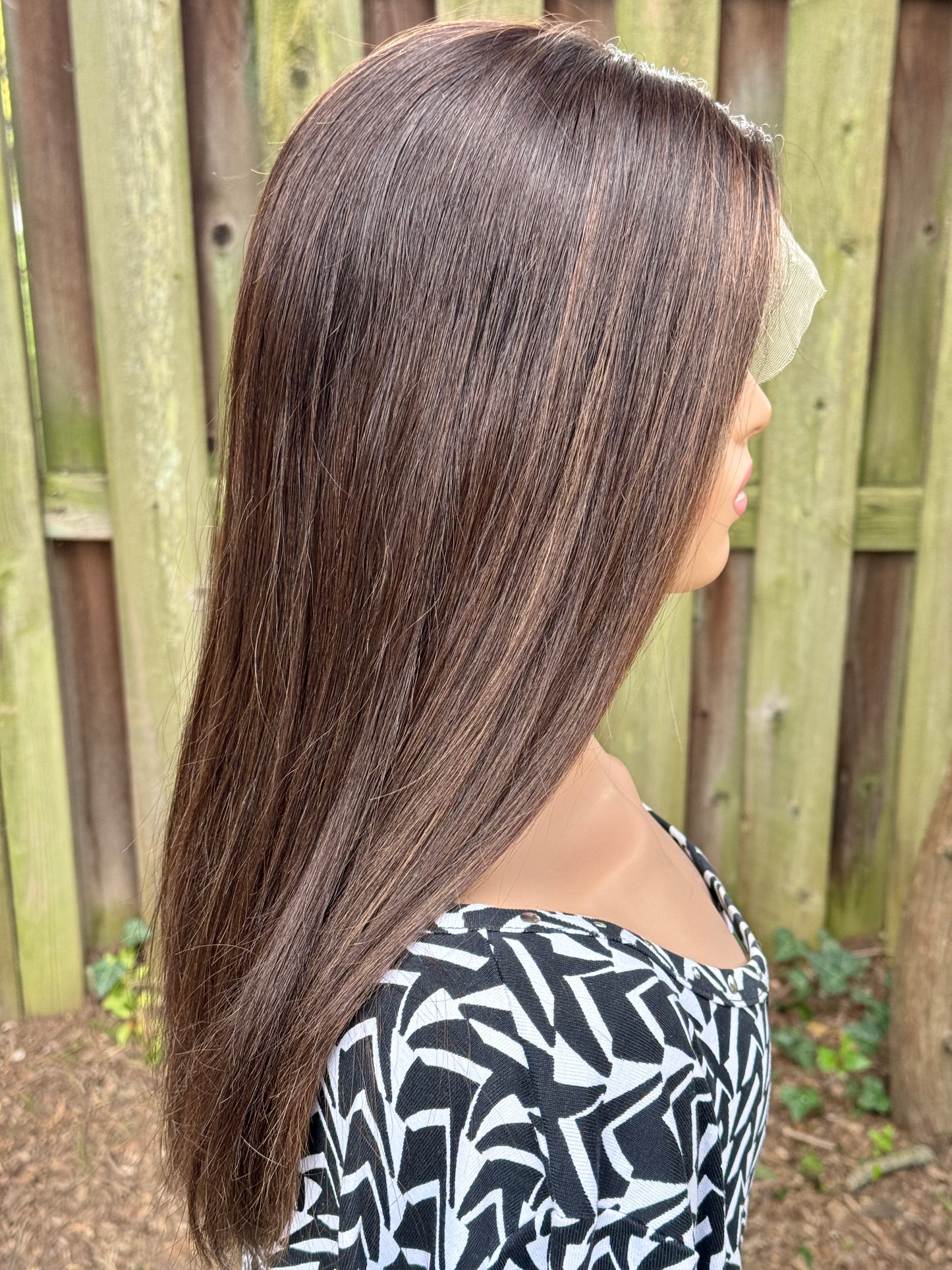 #314 **FINAL SALE** Highest Quality Remy Human Hair Lace Top Wig (M) 21” ( reserved for Linda L with additional highlighting and warm tones)