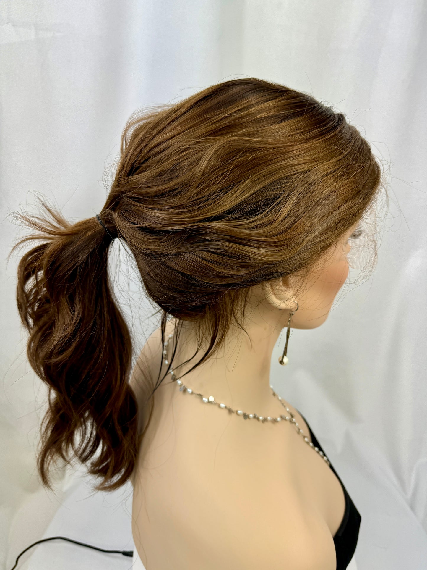 #419 Highest Quality Remy Human Hair Lace Top Ponytail Wig (S)23”