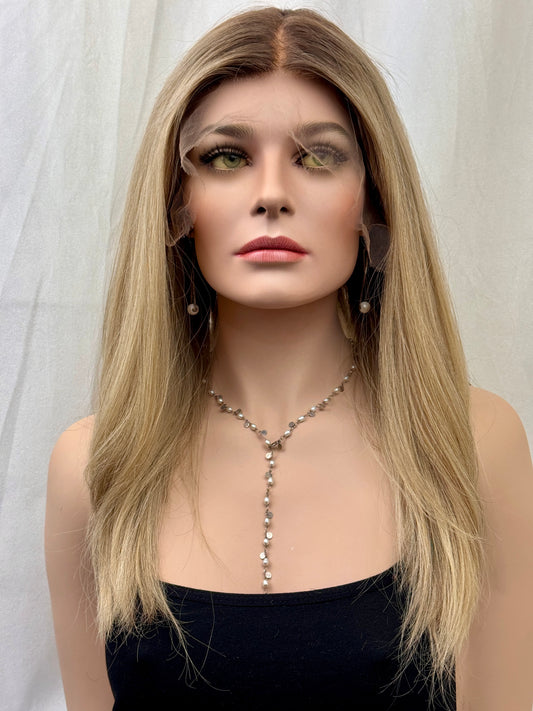#464 Highest Quality Remy Human Hair Lace Top Wig, Low Density (M) 23”