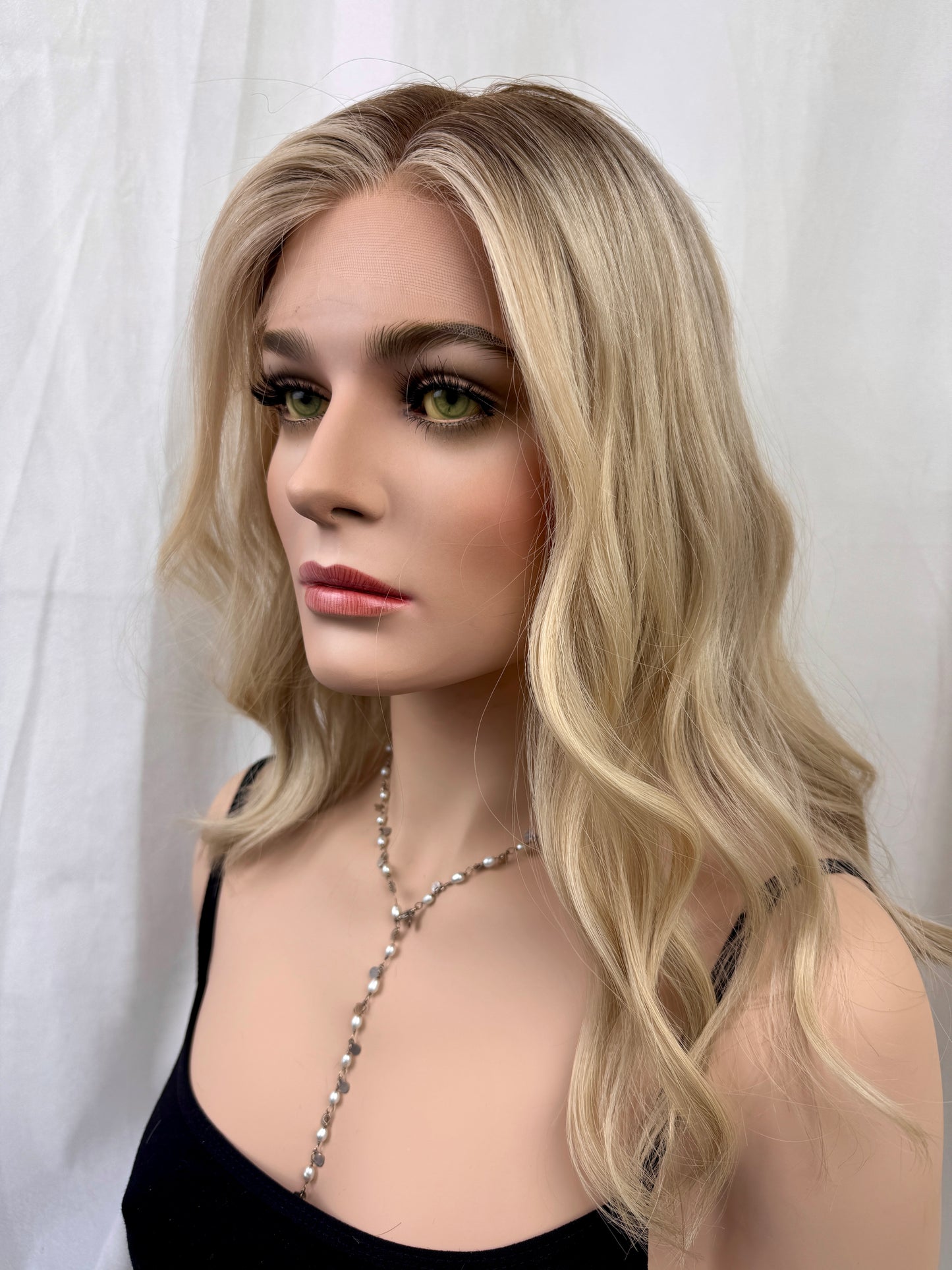 #456 Extra light low density medical Cap, Highest Quality Remy Human Hair Wig (XS/S) 18”