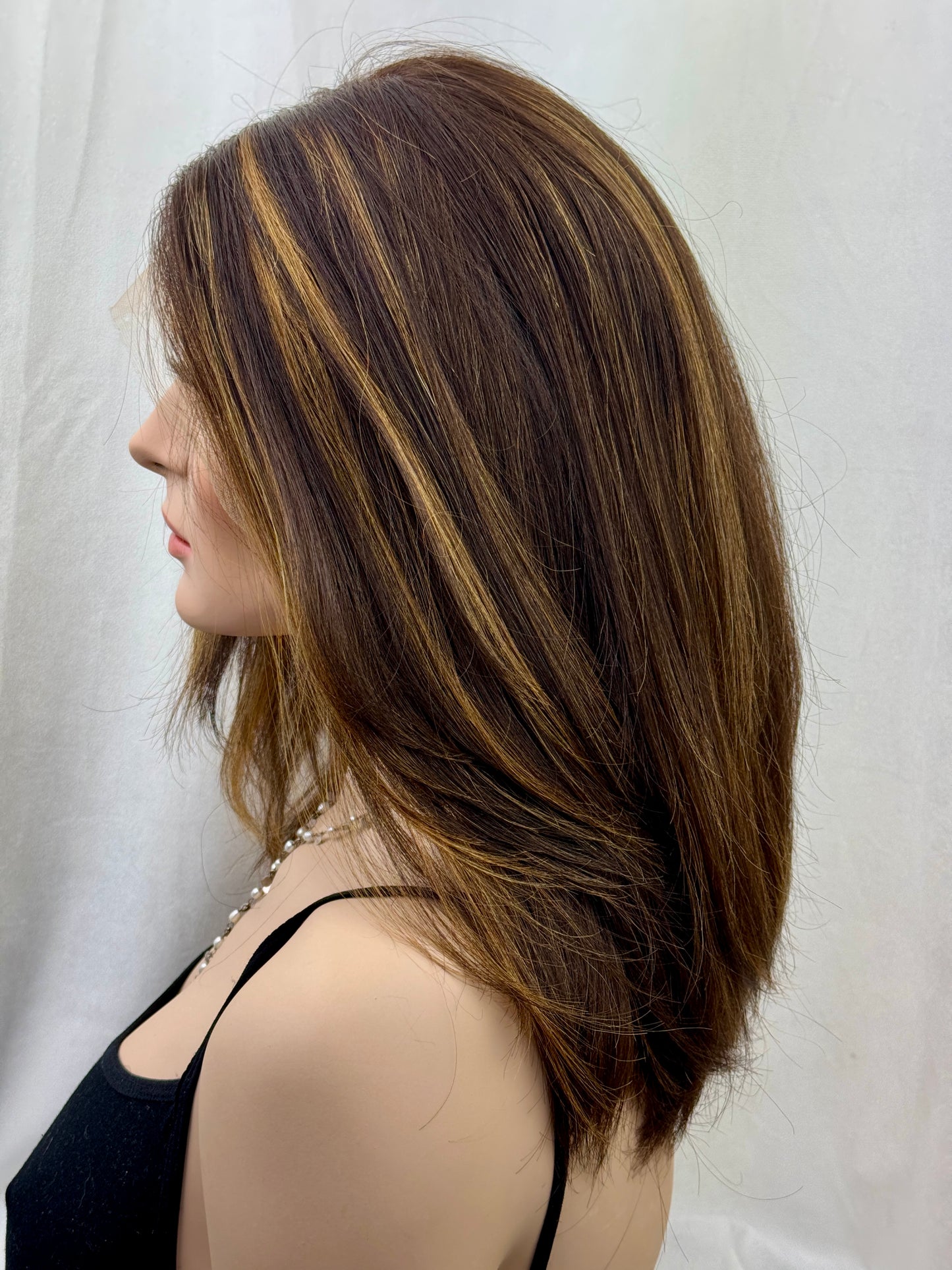 #501 Highest Quality Remy Human Hair Lace Top Kosher Wig (M)18”