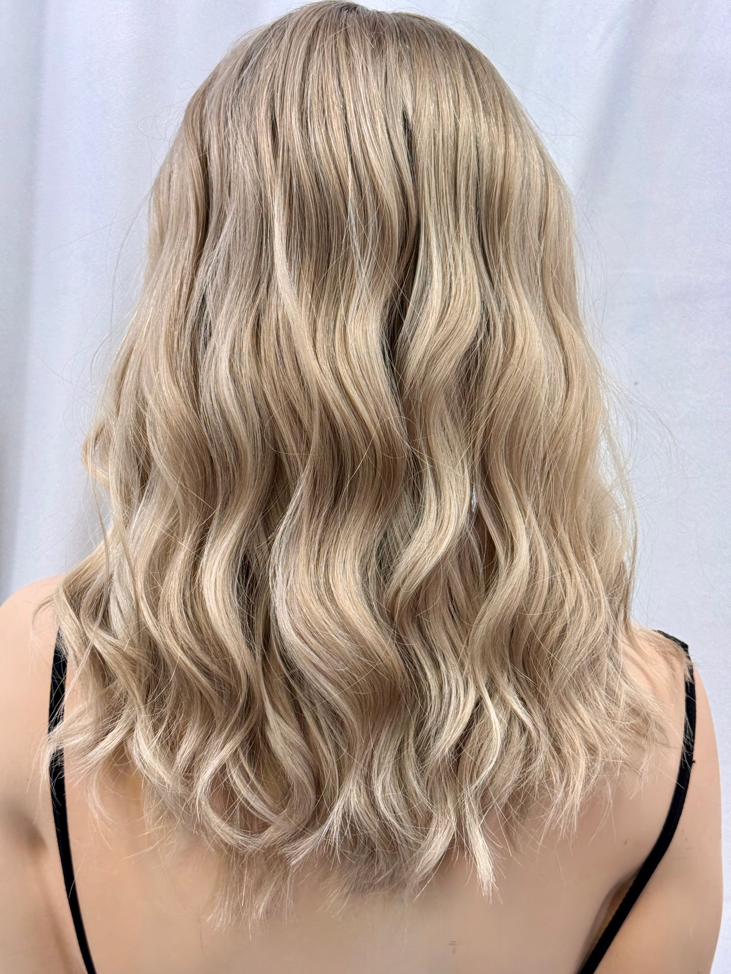 #453 New Low Density Medical Cap Highest Quality Remy Human Hair Extra Thin French Drawn Silk Top and Low Density (M)18/19”