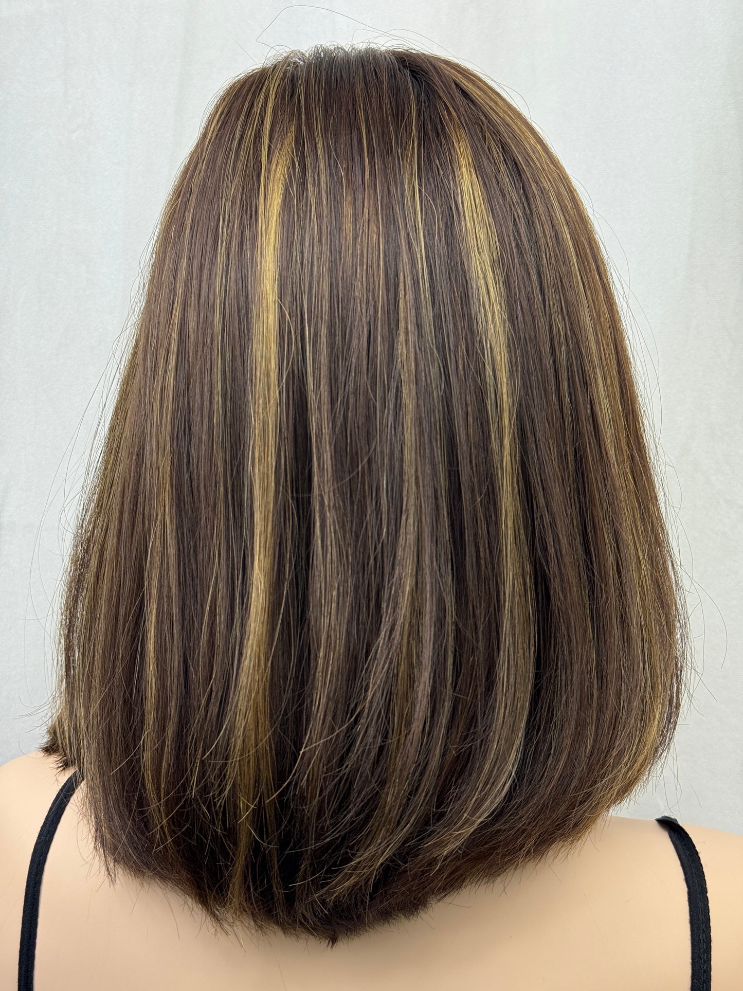 #474 Highest Quality Remy Human Hair Silk Top with Lace Front Kosher Wig (S/XS) 14”