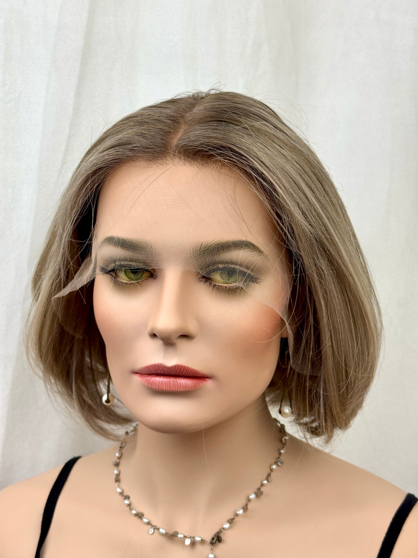 #515 Highest Quality Remy Human Hair Medical Cap Lace Top wig (S) 13”