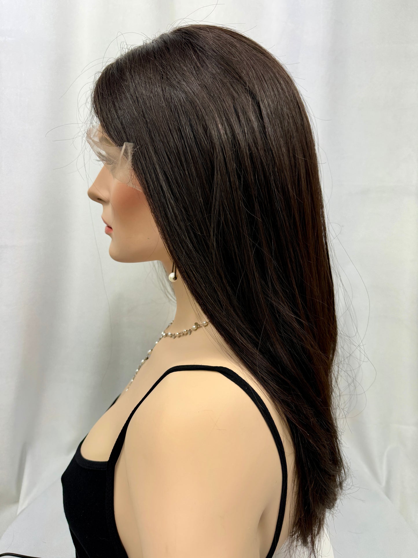 #413 Highest Quality Remy Human Hair low density lace top wig (S)24”