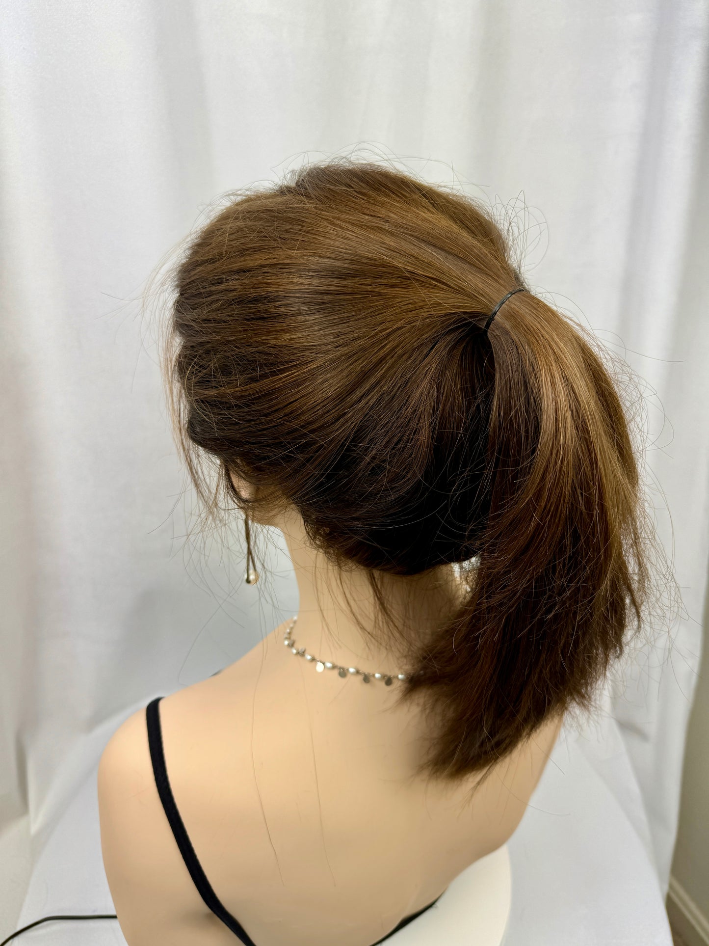 #419 Highest Quality Remy Human Hair Lace Top Ponytail Wig (S)23”