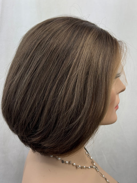 #524 Highest Quality Remy Human Hair Lace Top wig with medical cap features (S)13“