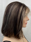 #538 Highest Quality Remy Human Hair Lace Top Medical Wig (M)16”