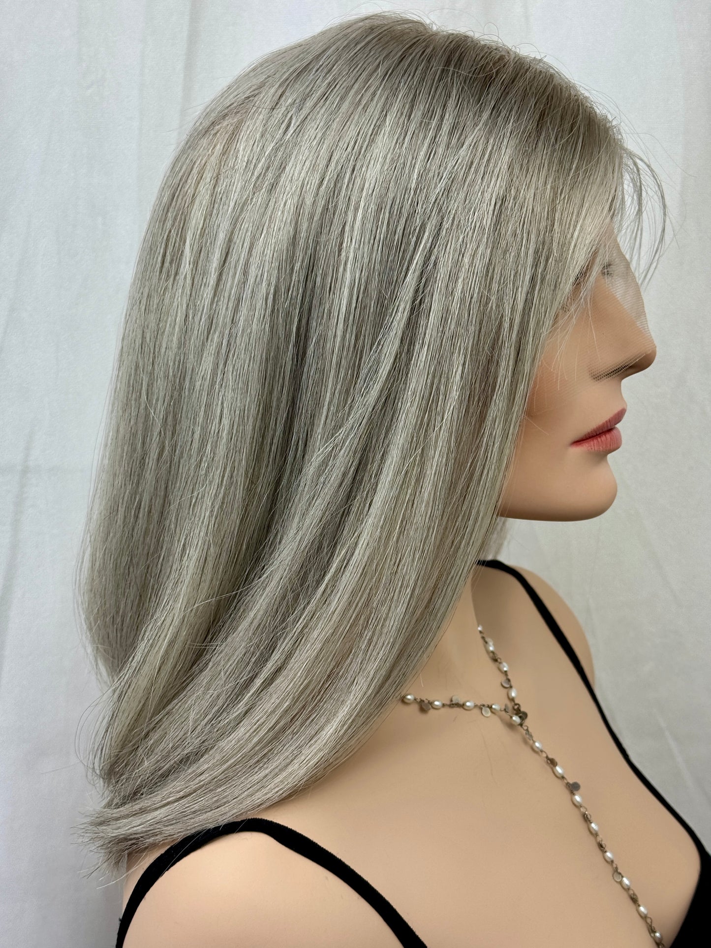 #463 Highest Quality Remy Human Hair Lace Top Kosher Wig (S)15”