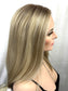 #550 Highest Quality Remy Human Hair medical cap wig with French drawn silk top and lace front and extra light cap and density (S)19“
