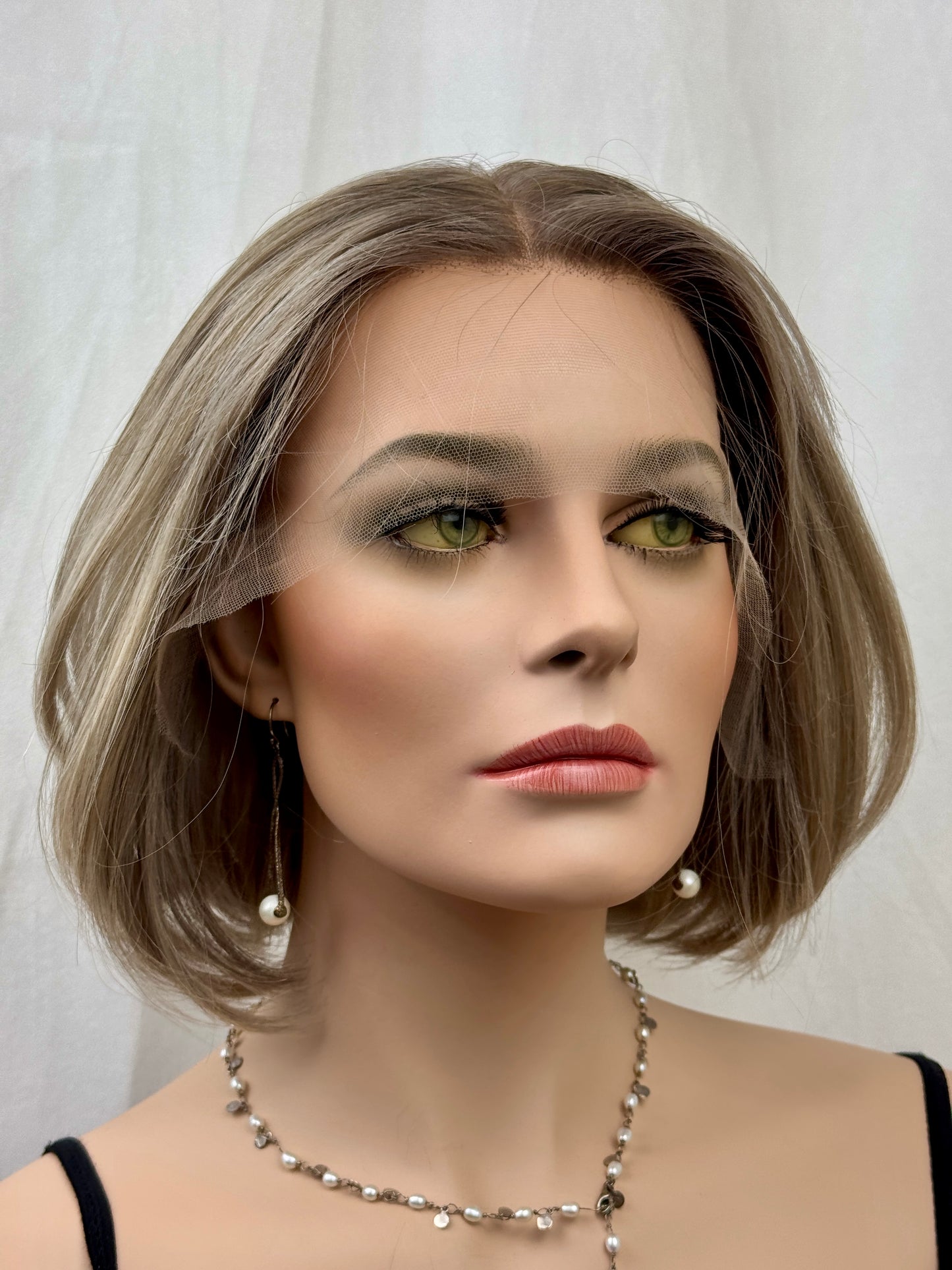 #515 Highest Quality Remy Human Hair Medical Cap Lace Top wig (S) 13”