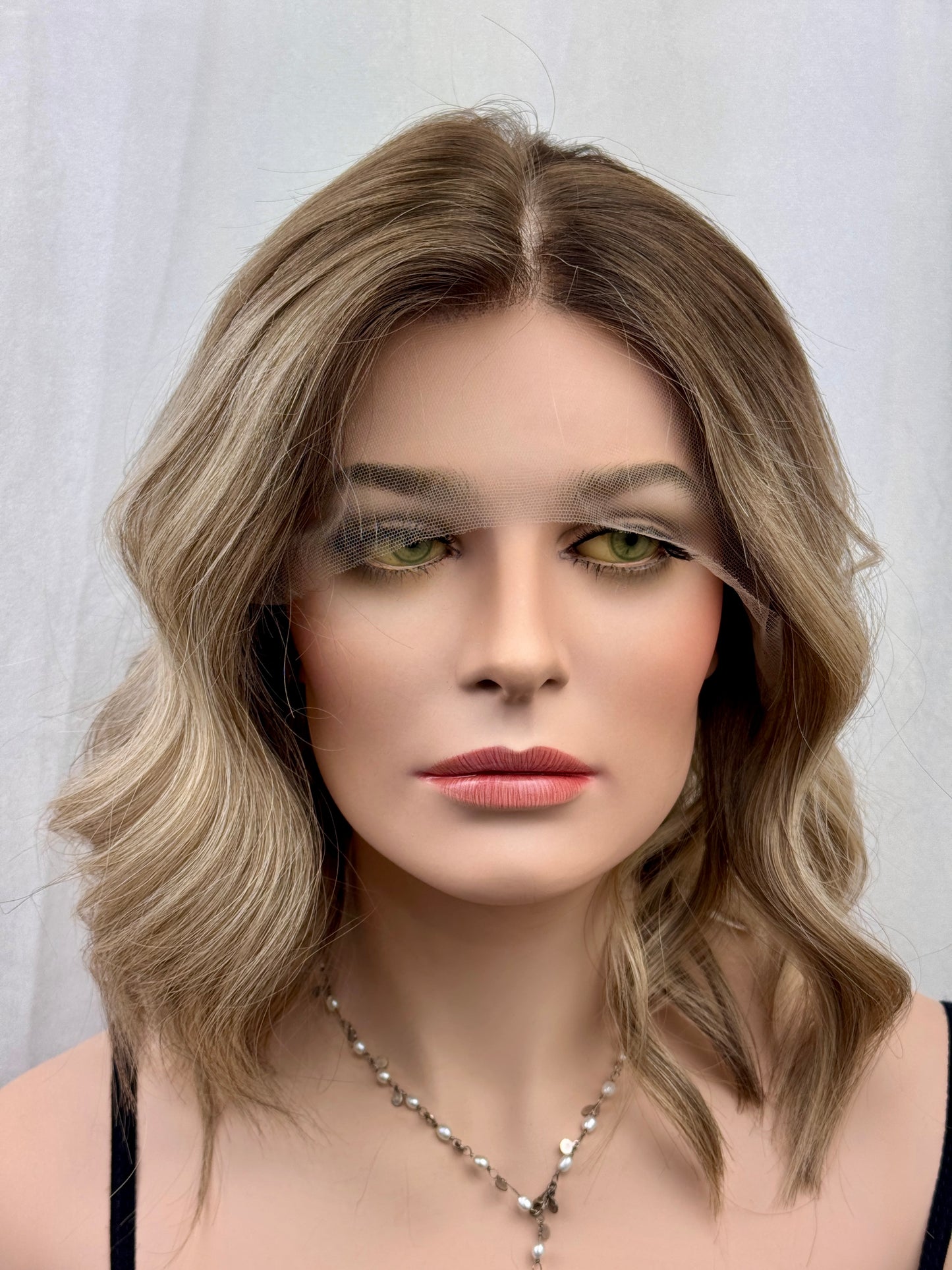#539 Highest Quality Remy Human Hair Lace Top Wig with medical cap features (M) 16/17“