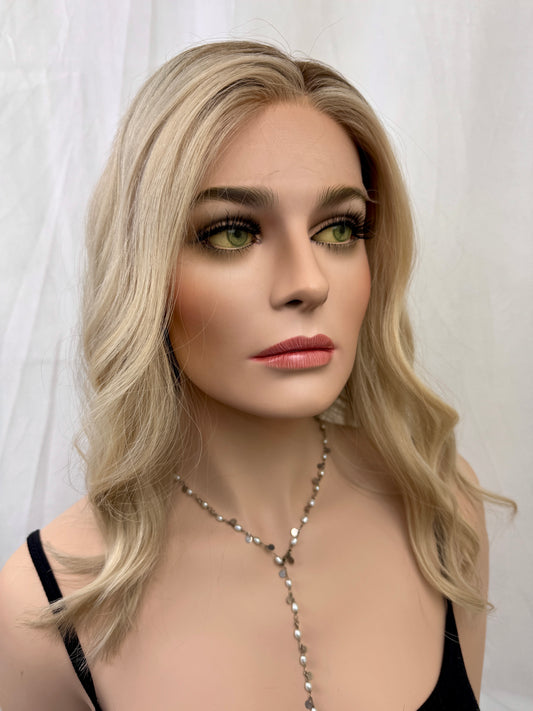 #456 Extra light low density medical Cap, Highest Quality Remy Human Hair Wig (XS/S) 18”