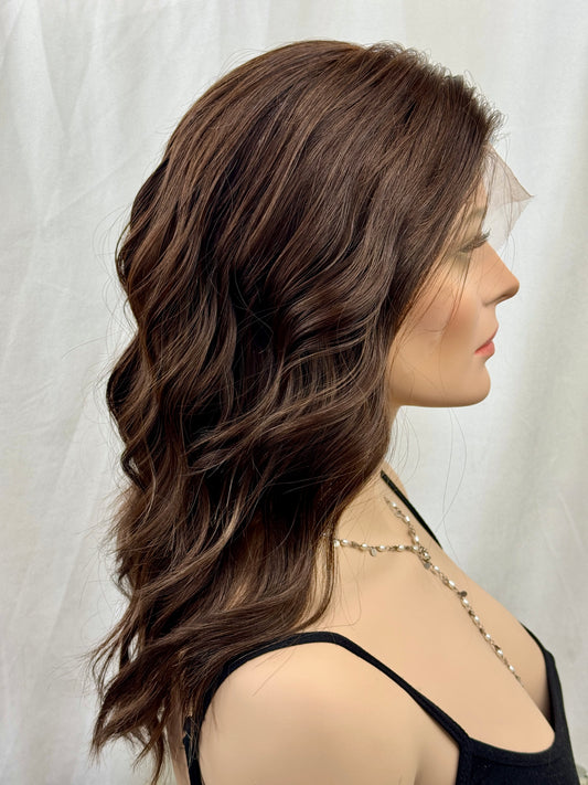 #554 Highest Quality Remy Human Hair Lace Top Wig (M)19“