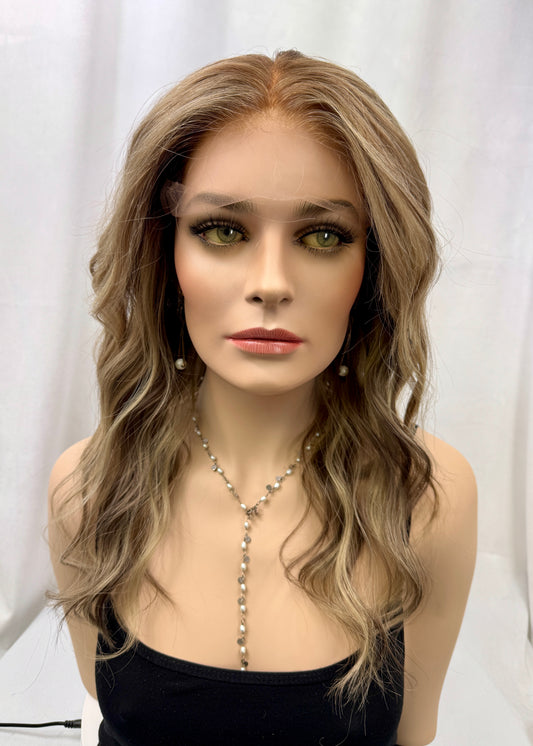 #446 **Final Sale**High quality Remy human Hair Lace Top Wig (M) 22”