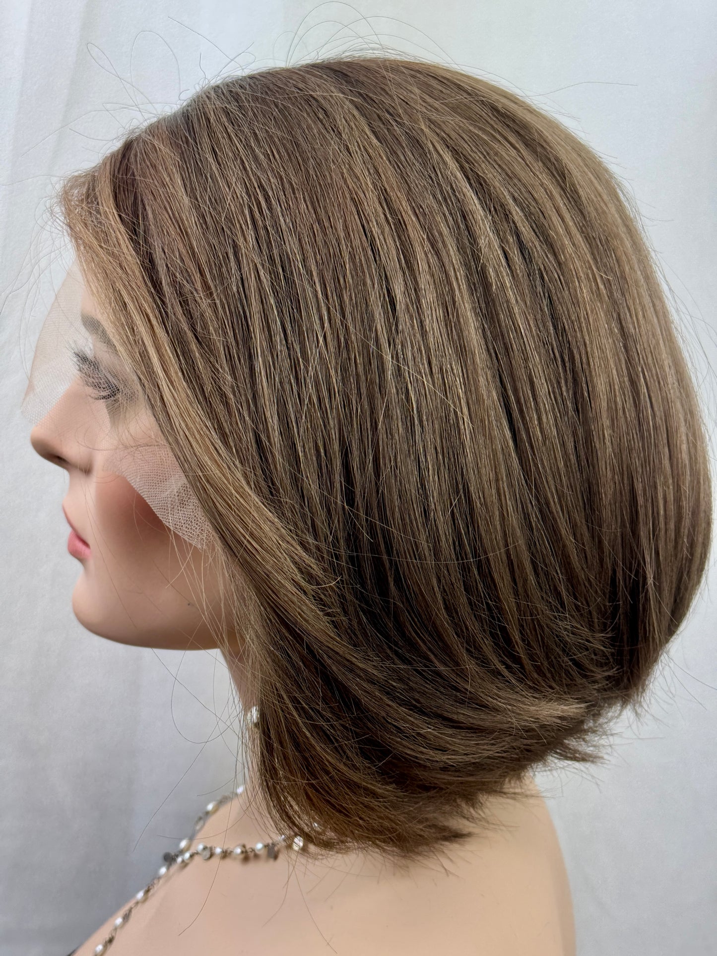 #524 Highest Quality Remy Human Hair Lace Top wig with medical cap features (S)13“