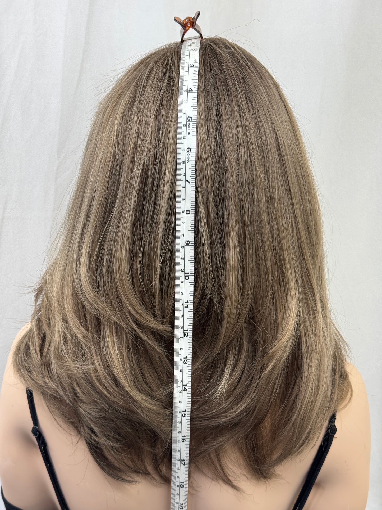 #510 Highest quality Remy Human Hair Lace Top Wig ( with Medical cap features) (M) 18“