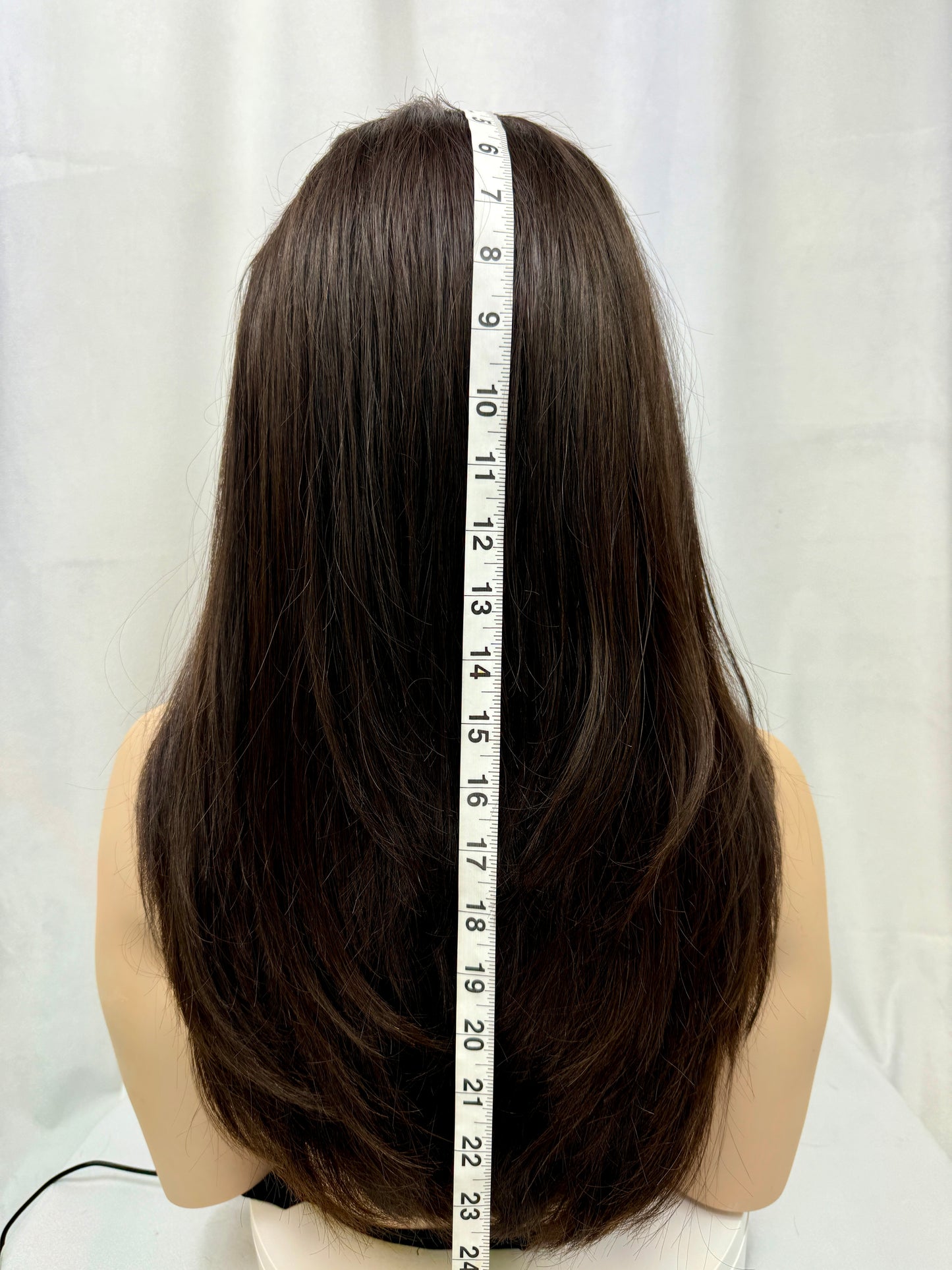 #413 Highest Quality Remy Human Hair low density lace top wig (S)24”